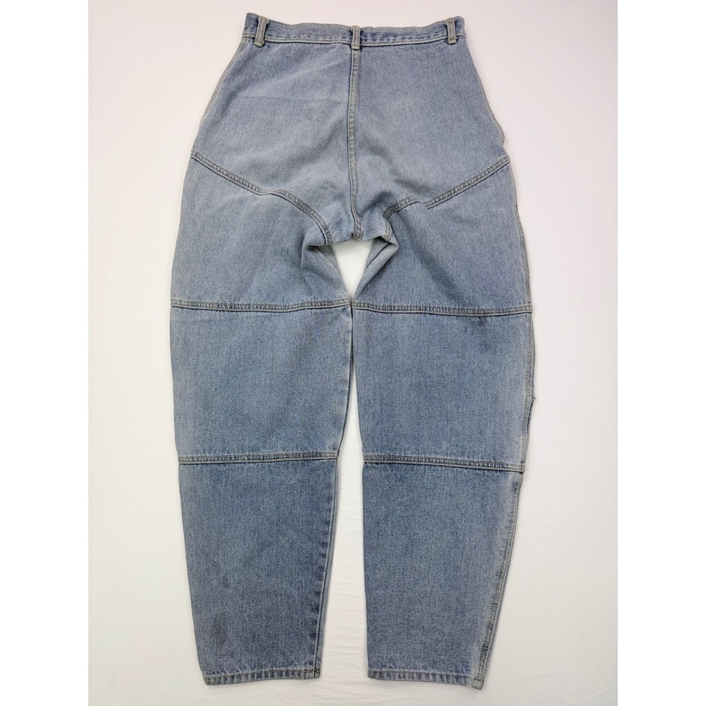 Vintage Y2K Express Avant Garde Utility Panel Barrel Leg Jeans Light Wash 4 - Picture 4 of 14
